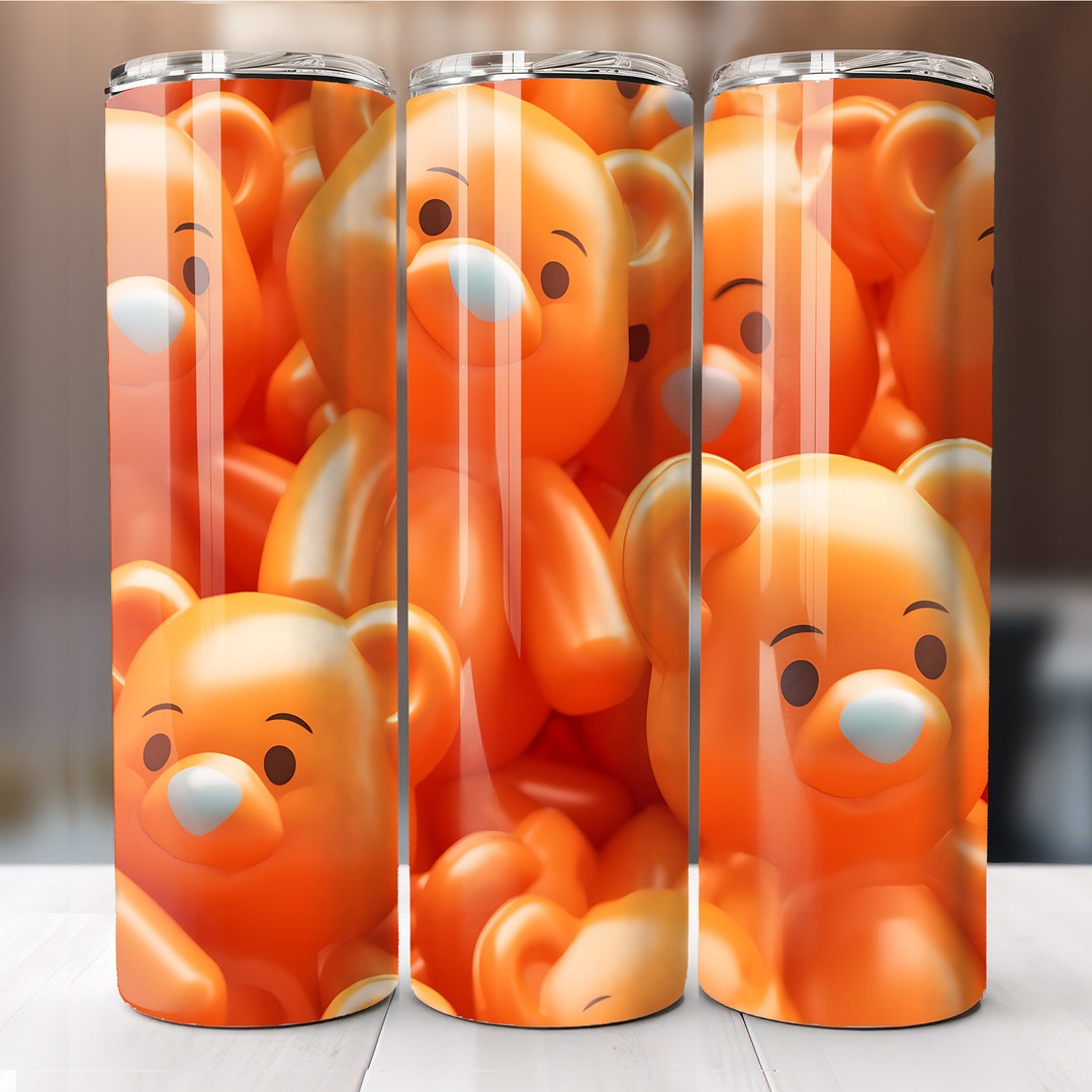 3D Skinny Tumbler Ideas 3D Teddy Bear Tumbler Wrap Design Inflated ...