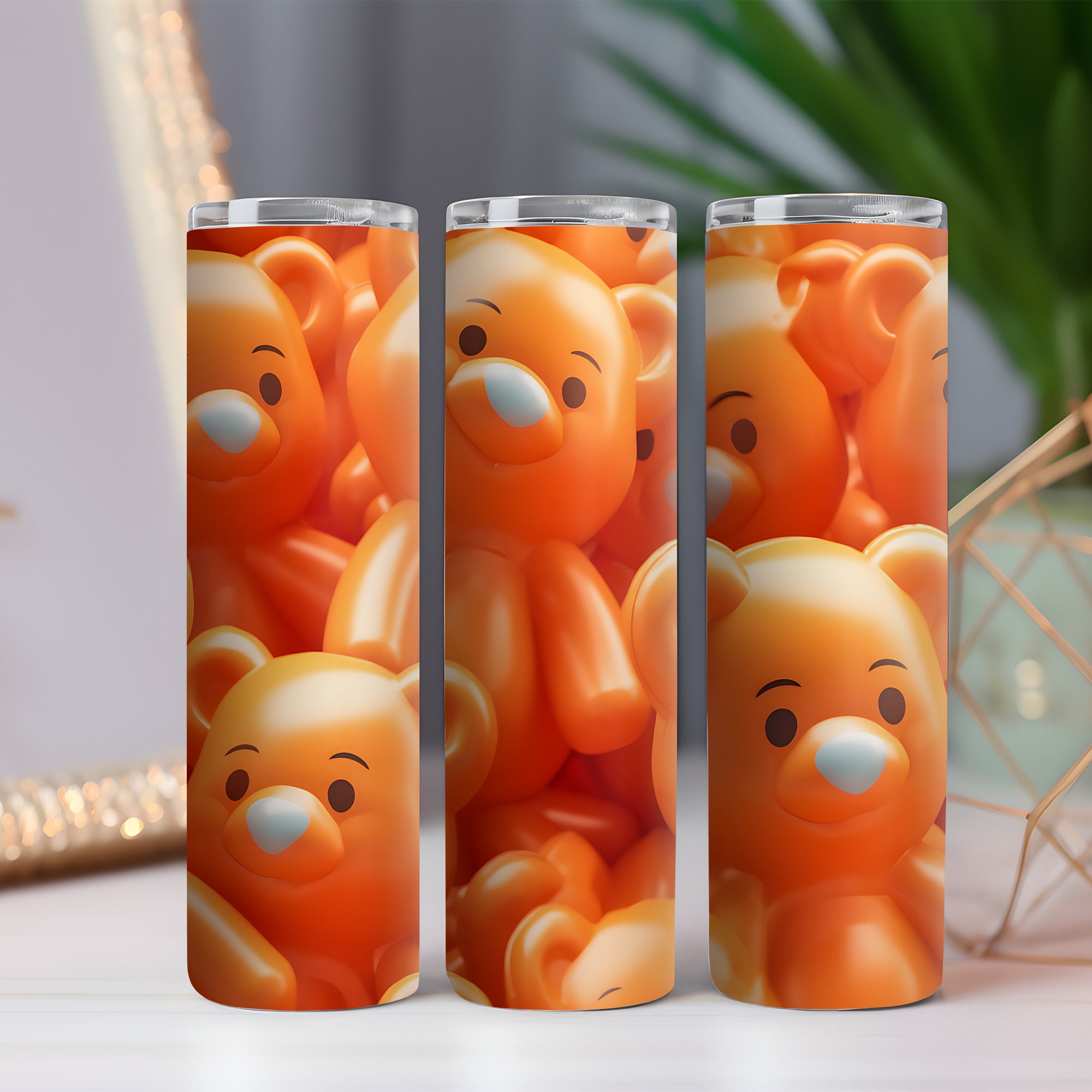 3D Skinny Tumbler Ideas 3D Teddy Bear Tumbler Wrap Design Inflated ...
