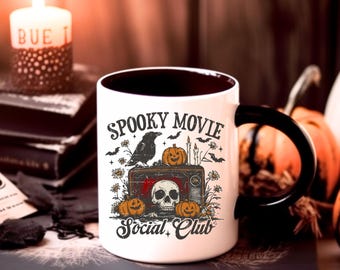 Horror Movie Fans Mug Spooky Movie Club Mug Gift for Horror Lovers and Halloween Fans