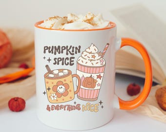 Pumpkin Spice Latte Illustration Mug | Two Tone Coffee Mug