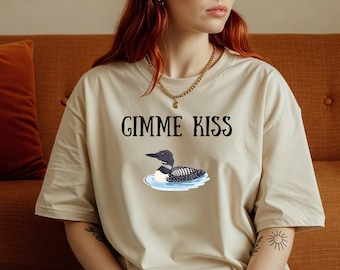 Gimme Kiss Unisex Loon T-shirt for fans, Smut Books fan shirt, hockey romance bookish shirt for bookworms and romance lovers