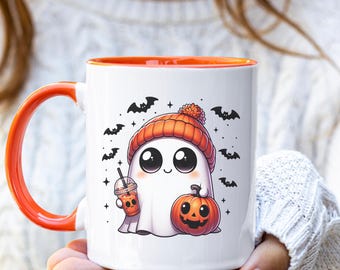 Cute Halloween Ghost Mug for Halloween Lovers and Spooky Season Fans Mug Cute Ghost Gift for Girlfriend from Summerween