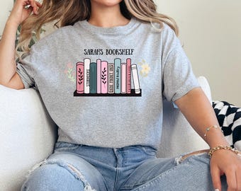 Personalized book T-shirt My Bookshelf - personalized book gift for bookworms and book lovers T-shirt