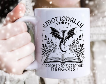 Dragon Lover Mug for Bookworms and Fantasy Lovers - Gift for Fantasy Girlfriend - Dragon Mug Cozy Reader Mug