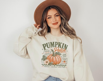 Pumpkin Patch Sweatshirt, Pumpkin Pullover for Women and Men, Autumn Crewneck, Oversized