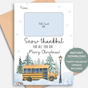 Porta-cartão-presente de Natal para motorista de ônibus, presente para motorista de ônibus de férias, presente de agradecimento, porta-cartões-presente para motorista de ônibus, porta-cartões-presente para impressão