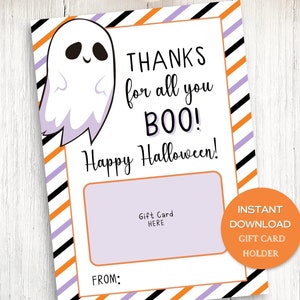 Titulaire de la carte-cadeau d'Halloween pour enseignant, garderie, cadeau de remerciement d'Halloween pour infirmière, titulaire d'une carte-cadeau pour Halloween, cadeau d'employé pour le personnel, cadeau d'anniversaire