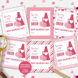 Biglietti di San Valentino per cheerleader Biglietti di scambio di cheerleader stampabili per San Valentino in classe per San Valentino per cheerleader San Valentino per la squadra di cheerleader