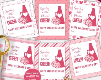 Cheerleading Valentine Cards Printable Cheerleading Exchange Cards for Classroom Valentines for Cheerleader Valentine Cheer Team Valentines