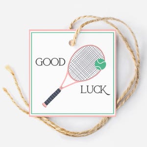 Tennis Good Luck Tag, Printable Tennis Match Tag, Tennis Tournament Favor Tag, Tennis Team Treat Snack Tag, Gift Tag For Tennis Players