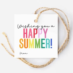 Étiquette joyeux été à imprimer pour un cadeau de fin d'année avec étiquette pour vos camarades de classe et enseignant pour un cadeau d'été de fin d'année