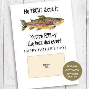 Porte-cartes cadeau fête des pères à la pêche pour magasin de chasse et de pêche Porte-cartes cadeau fête des pères pour carte de pêcheur Carte papa imprimable