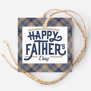 Druckbarer Vatertagsanhänger für Papa Vatertag Klassisches Argyle-Muster Geschenkanhänger Opa Vatertag Geschenkanhänger für Ehemann Geschenk Vatertag