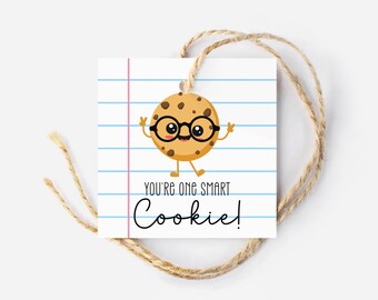 Étiquette à cookie du jour du test, encouragement aux tests standardisés par l'État pour les élèves, cookie « You're One Smart », fin d'année scolaire, bonne chance pour le test