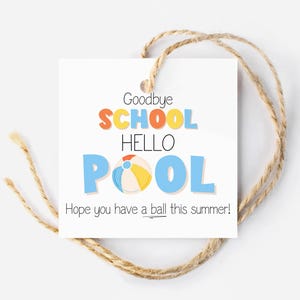 Strandballabel afdrukbaar einde schooljaar klasgenoot cadeaulabel voor strandbal cadeau voor kleuterklas Cadeau voor laatste schooldag label