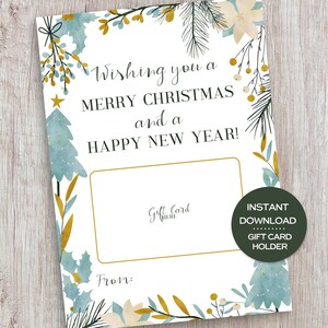 メリークリスマスと幸せな新年をお祈りしますギフトカードホルダー同僚への印刷可能なギフトカードホルダーシークレットサンタへのクリスマスカード
