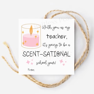 Geurkaars tag voor leraar voor eerste schooldag, geur-sational cadeaulabel voor leraar, 1e dag leraar cadeau, terug naar school cadeau