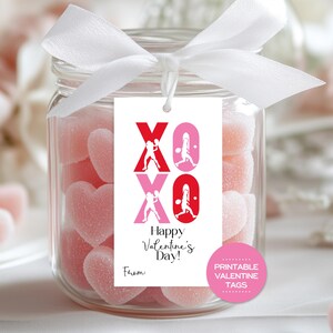 Étiquettes imprimables de tennis de la Saint-Valentin pour l'équipe de tennis de la Saint-Valentin Étiquettes de régal pour la Saint-Valentin pour entraîneur de tennis Étiquette à biscuits de la Saint-Valentin pour le tennis