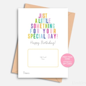 Porta-cartão de aniversário imprimível para download instantâneo. Porta-cartão de aniversário. Cartão de feliz aniversário para cartão-presente de aniversário.