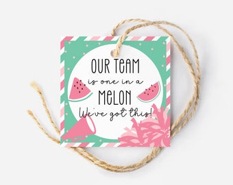 Watermelon Candy Cheer Team Gift Tag, Printable Cheerleading Tag for Competition Day, Cheerleading Squad Treats, Team Spirit Tag for State