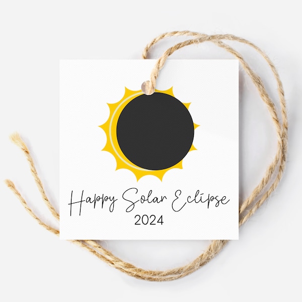 2024 Solar Eclipse Party Favor Gift Tag, Viewing Party Treat Bag Tag, Eclipse Survival Kit Tag, Printable Tag for Solar Eclipse Celebration
