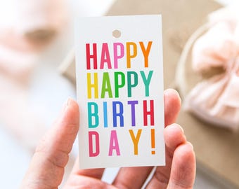 Happy Birthday Gift Tag Printable Birthday Party Gift Tag for Present Tag for Bday Tag Printable Happy Birthday Tag for Friend Birthday Tag