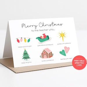 Tarjeta De Navidad Para Profesor/a EDITABLE, Tarjeta De Navidad Personalizada Para Profesor/a, Tarjeta De Navidad Para Profesor/a, Regalo De Navidad Para Profesor/a, Navidad Para Profesor/a - México