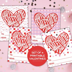 Biglietti di scambio stampabili per San Valentino in classe per San Valentino Biglietti di caramelle per bambini in classe Biglietti di San Valentino per la festa di San Valentino a scuola