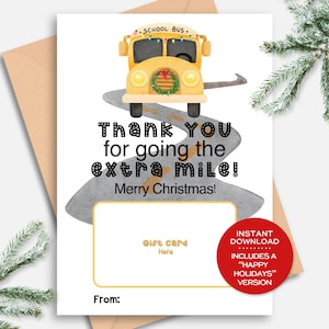Porta-cartão-presente de Natal para motorista de ônibus, presente para motorista de ônibus de férias, presente de agradecimento, porta-cartão-presente para motorista de ônibus, impressão de agradecimento