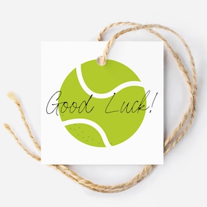 Tennis Good Luck Tag, Printable Tennis Match Tag, Tennis Tournament Favor Tag, Tennis Team Treat Snack Tag, Gift Tag For Tennis Player