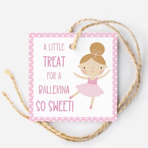 Balletttänzer-Leckerli-Tag, Ballerina-Gunst-Tag, druckbare Tanz-Geschenkanhänger, Tanz-Auftragsrecht-Tag, Tanzvergleich-Tag, Ballerina-Geburtstagsparty