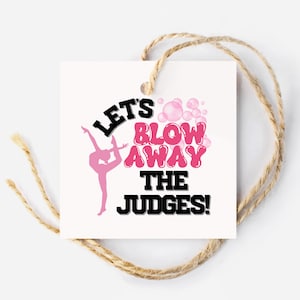 Gymnastiek Competitie Dag Team Treat Gift Tag, Afdrukbare Good Luck Bubble Gum Candy Tag, Gymnastiek Ontmoet Teamgenoot cadeau, Instant Download
