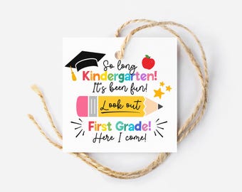 Kindergarten Graduation Tag Printable Kindergarten Grad Class Tag for Kindergarten Graduate Party Favor Tag For Kindergarten Class Gift Tag