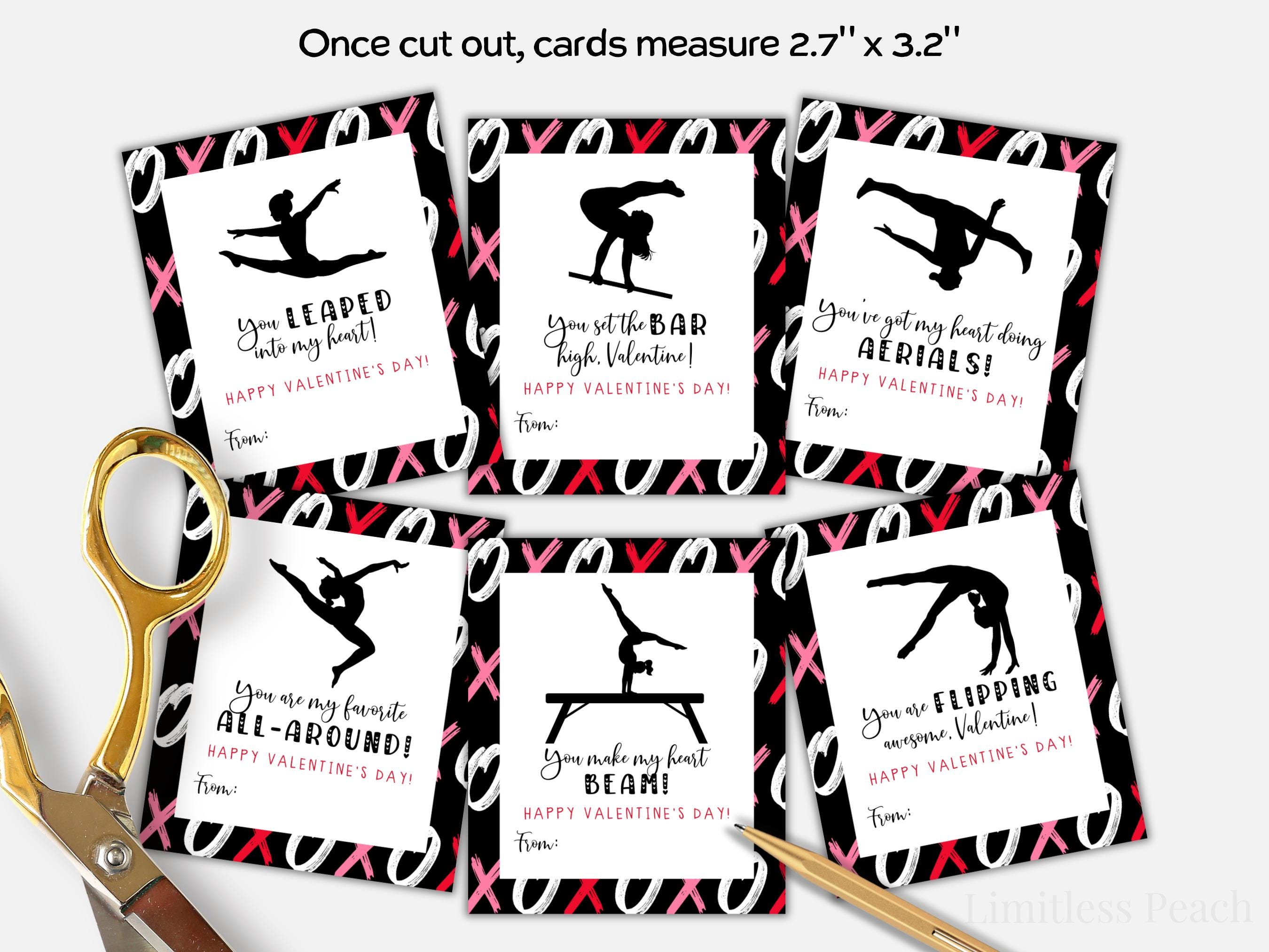 Gymnastics Valentine Cards Printable Gymnastics Exchange Cards for ...