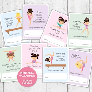 Ginnastica San Valentino Stampabili Ginnastica Scambio Carte per Bambini Classe San Valentino Ginnastica Carte per Giovani Ginnasti Biglietti di San Valentino