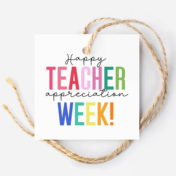 Teacher Appreciation Week Tag Printable Teacher Tag for School Staff Appreciation Tag for Teacher Thank You Tag for Teacher Aid Gift Tag