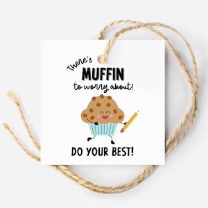 Etiqueta para Muffin no Dia do Teste, Incentivo aos Testes Padronizados do Estado para Estudantes, Etiqueta para Muffin para se Preocupar com a Sala de Aula e Lanche Doce para Testes Grandes