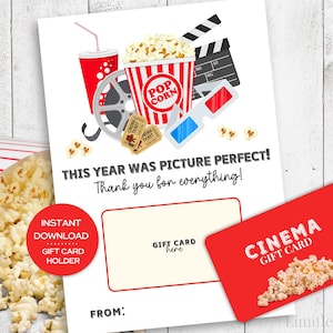 Porte-cartes cadeau de fin d'année pour salle de cinéma Porte-cartes cadeau imprimable pour enseignant Cadeau de fin d'année scolaire pour le personnel de l'école Merci