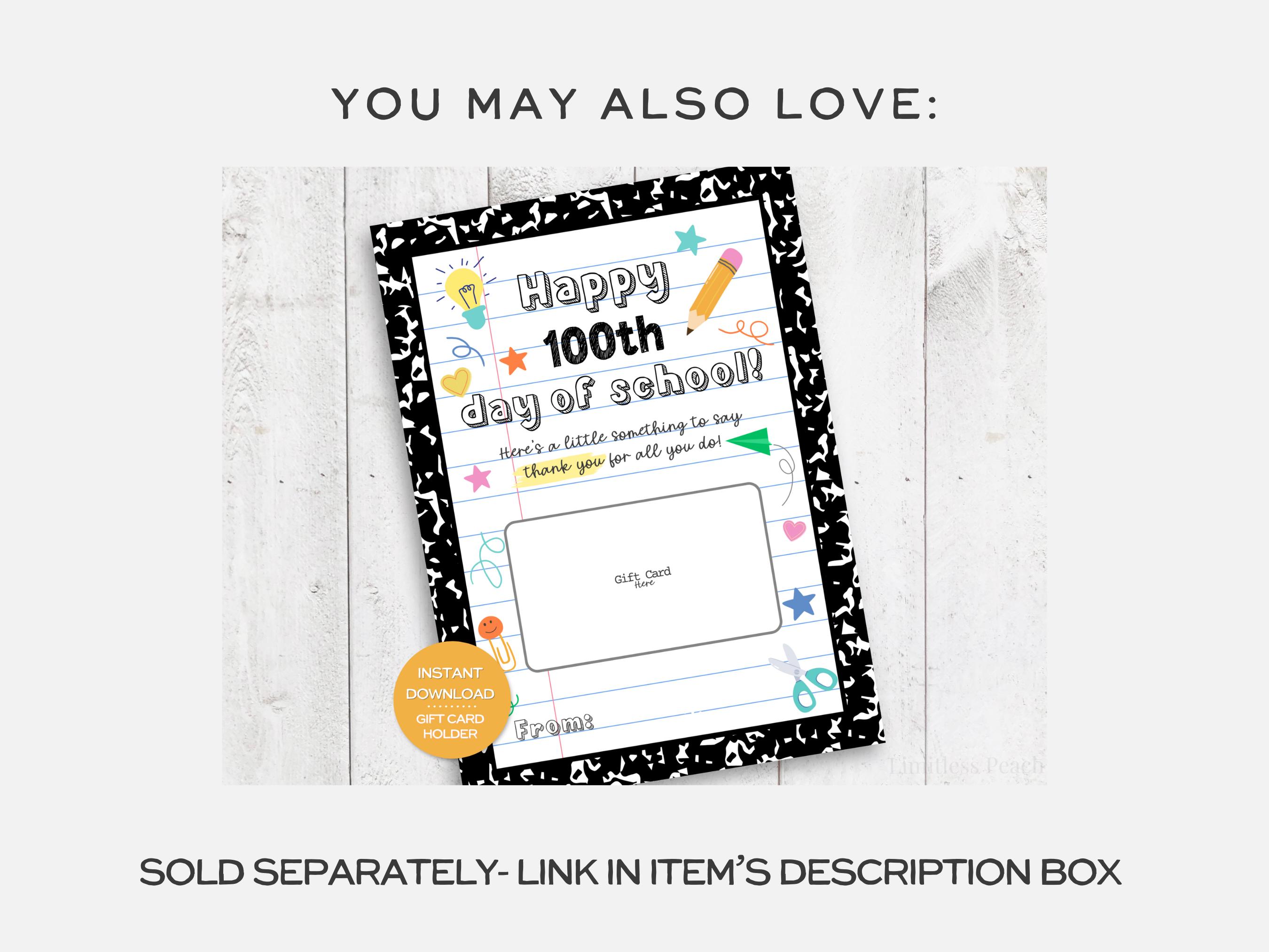 100th Day of School Printable Bag Topper to Celebrate 100 Days of ...