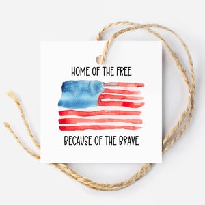 Home of the Free vanwege de dappere tag, Veterans Day-bedanktag, Memorial Day-tag, patriottische koekjestag, 4 juli-tag voor feestbedankjes