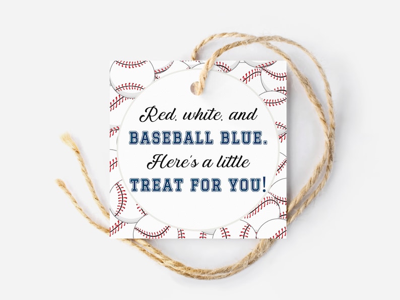 Printable Baseball Gift Tag for Game Day, Party Favor Tag for Baseball ...