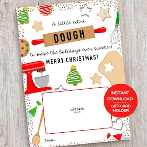 Porte-cartes de Noël argent pour boulanger Cadeau de Noël pour enseignant Porte-cartes de Noël pour personnel scolaire Porte-cartes de Noël en espèces