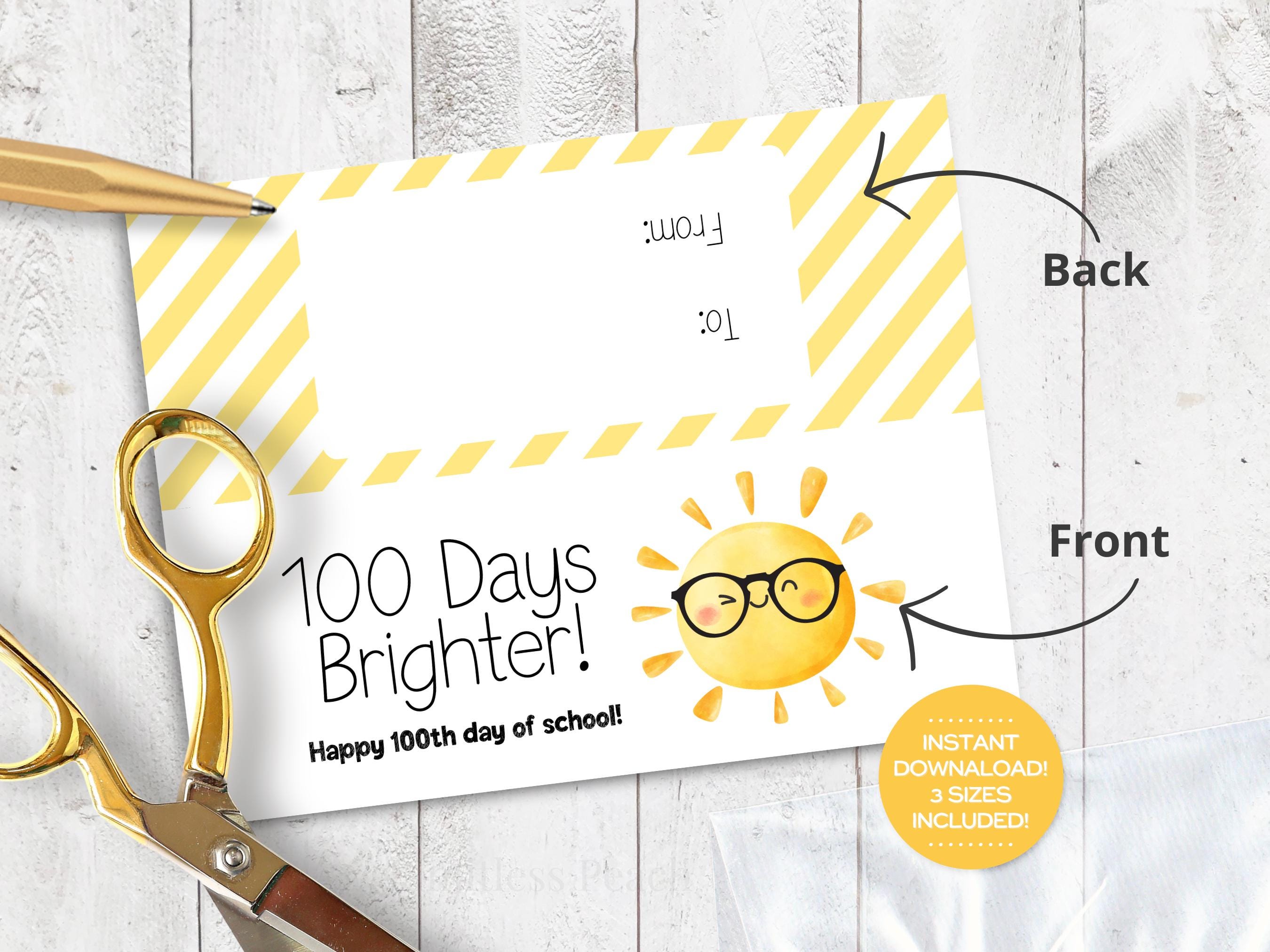 100th Day of School Printable Bag Topper to Celebrate 100 Days of ...
