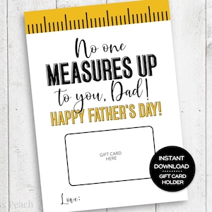 Porte-cartes cadeau fête des pères à imprimer pour papa