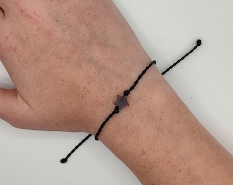 AMETHYST STAR Bracelet | Waterproof Wax String Bracelets | Surfer Bracelets | Adjustable Bracelets