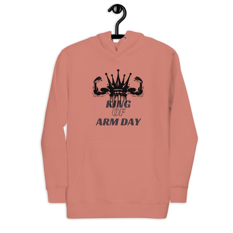 King of Arm Day Stylish Workout Motivation Hoodie Etsy