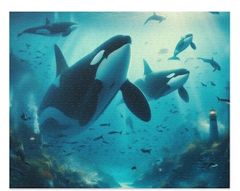 シャチと海の生物のジグソーパズル 海のいきものパズル ジグソー