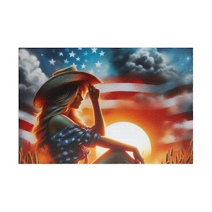 American Dream Puzzle - Sunset Scene, 1014-piece Collectible, Family Game Night, Gift for Puzzle Lovers, America First