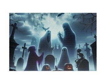Halloween Geist Puzzle 1014-teilig, Gruseliges Puzzle, Halloween Dekor, Geschenk für Puzzle-Liebhaber, Familienspaß, Herbst-Dekoration, Halloween-Dekoration, Halloween-Dekoration, Halloween-Dekoration, Halloween-Dekoration