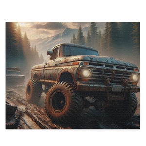 Off-Road Adventure 500 Piece Puzzle, 4x4 Truck Jigsaw, Nature Lover Gift, Family Game Night, Outdoor Enthusiast Decor, Off-Road Puzzle, Mud